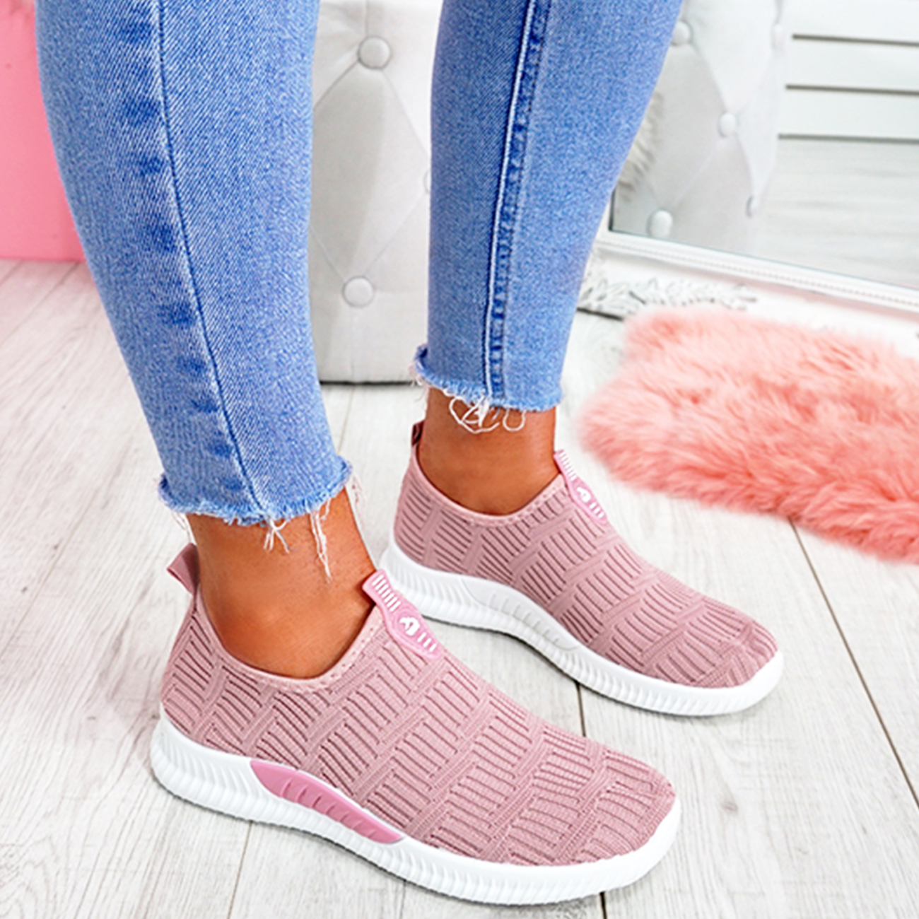 Hegy Pink Slip On Trainers
