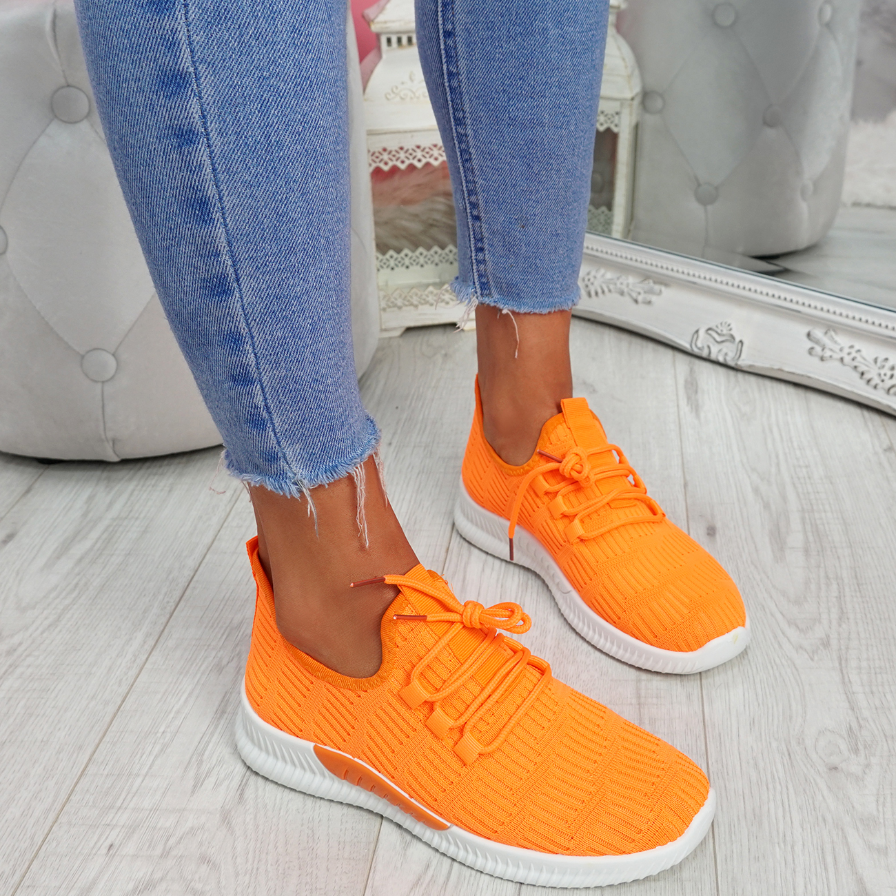 orange trainers
