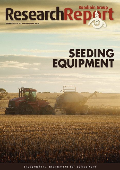 Research Report 71: Seeding Equipment