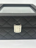 Black Vegan Leather 6 Slot Watch Storage Box WB A353