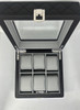 Black Vegan Leather 6 Slot Watch Storage Box WB A353