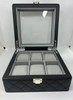 Black Vegan Leather 6 Slot Watch Storage Box WB A353
