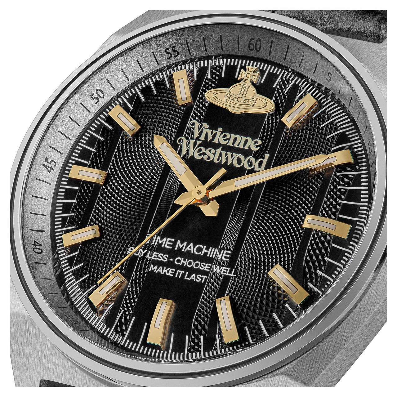 Vivienne Westwood, Time machine, SS, black dial with black leather 