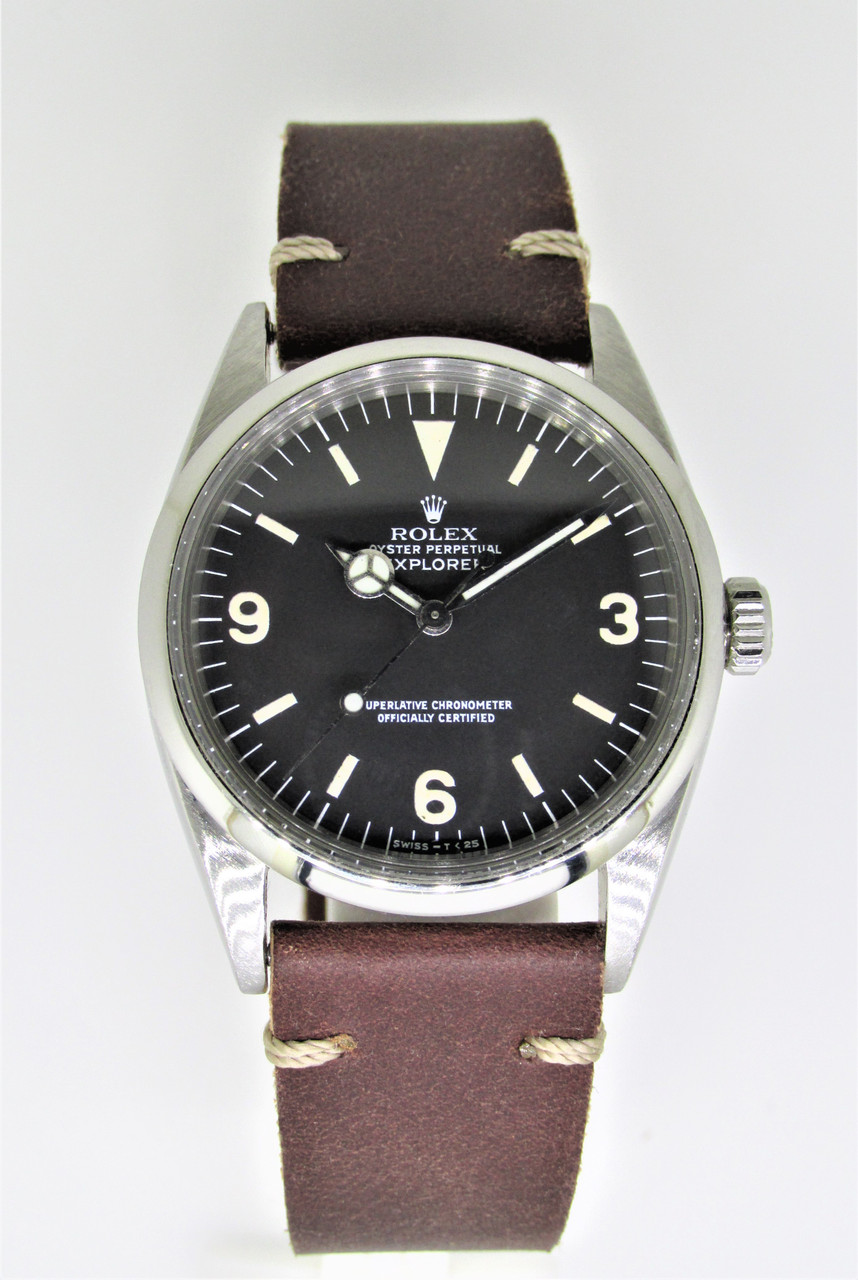 rolex explorer 1 with leather strap