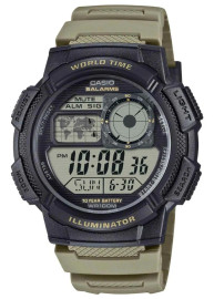 Casio Digital Utility with Brown resin Band - AE1000W-5A