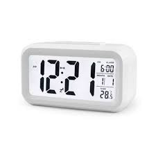 Digital Plastic Case Alarm Clock White OC-DP01