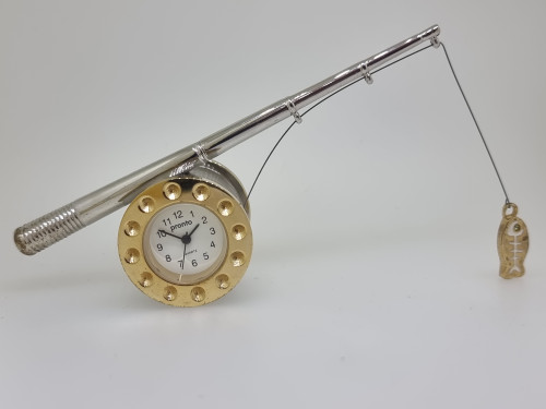 Collectable Fishing Rod Clock with Fish Charm CC731G SOLD