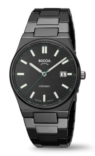 Boccia Gents Quartz Black Ceramic 3675-01