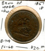 Bank of Upper Canada: 1857 Penny #6a