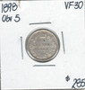 Canada: 1898 10 Cents Obv.5 VF30 Cleaned