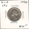 United States: 1936D 25 Cents