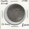 Malta: 1774 Silver Scudo Scarce