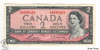 Canada: 1954 $2 Bank Of Canada Banknote Bouey-Rasminsky BC-38c Circulated