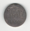 Love Token: "WHB" "1895" On UK Victorian,  6 Pence Host Coin