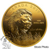 Canada: 2019 $100 Robert Bateman's Into the Light - Lion 10 oz. Pure Silver Gold-Plated Coin