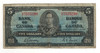 Canada: 1937 $5 Bank Of Canada Banknote BC-23b Lot#16