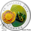 Canada: 2014 $20 Water-lily and Venetian Glass Leopard Frog Silver Coin