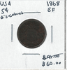 United States: 1868 5 Cent EF Discolored