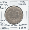 India: 1893 British Rupee Used to be pin, Hinges on back