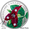 Canada: 2014 $20 Red Trillium with Swarovski Crystal Dew Drop Elements Silver Coin