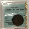Canada: 1886 1 Cent Obverse #1 CCCS EF40 *Hole in Holder*
