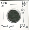 Roman: 387 - 392 AD AE Theodosius