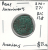 Roman: 270 - 271 Antoninianus Aurelianus