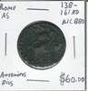 Roman: 138 - 161 AD AS Antoninus Pius Lot#3