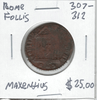 Roman: 307 - 312 AD Follis Maxentius #2