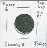 Roman: 268 - 270 AD AE Claudius II Lot#4
