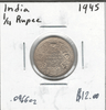 India: 1945 1/4 Rupee