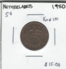 Netherlands: 1950 5 Cents