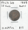 Straits Settlements: 1889 10 Cents