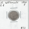 Straits Settlements: 1890 5 Cents F