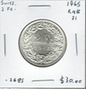 Switzerland: 1965 2 Francs Lot#22