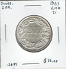 Switzerland: 1965 2 Francs Lot#27