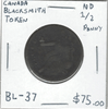 Canada: No Date 1/2 Penny Blacksmith Token BL-37