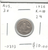 Australia: 1926 Silver 3 Pence