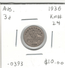 Australia: 1936 Silver 3 Pence
