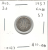 Australia: 1957 Silver 3 Pence