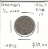 Germany: 1906E Silver 1/2 Mark