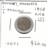 German States, Hannover: 1858 Silver 1/2 Groschen KM#235