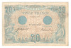France: 1912 20 Francs Banknote P. 68B
