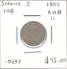 Straits Settlements: 1900 Silver 10 Cents KM#11