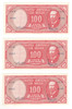 Chile: 1960 100 Pesos Banknote Collection Lot (3 Pieces)
