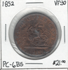 Upper Canada: 1852 One Penny Token PC-6B5 VF30