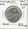Czechoslovakia: 1947 50 Korun