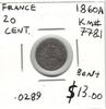 France: 1860A 20 Cent Bent