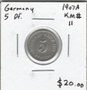 Germany: 1907A 5 Pfennig