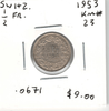 Switzerland:  1953 1/2 Franc